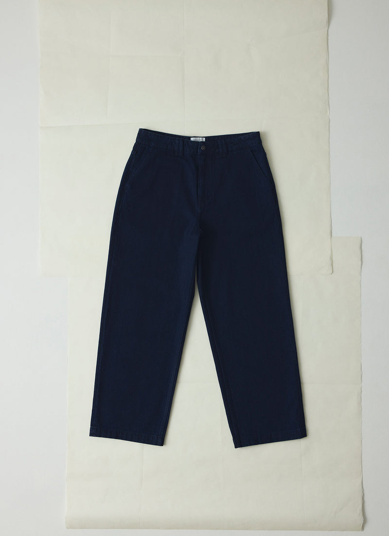 Japanese Denim Wide Leg Trousers | Indigo