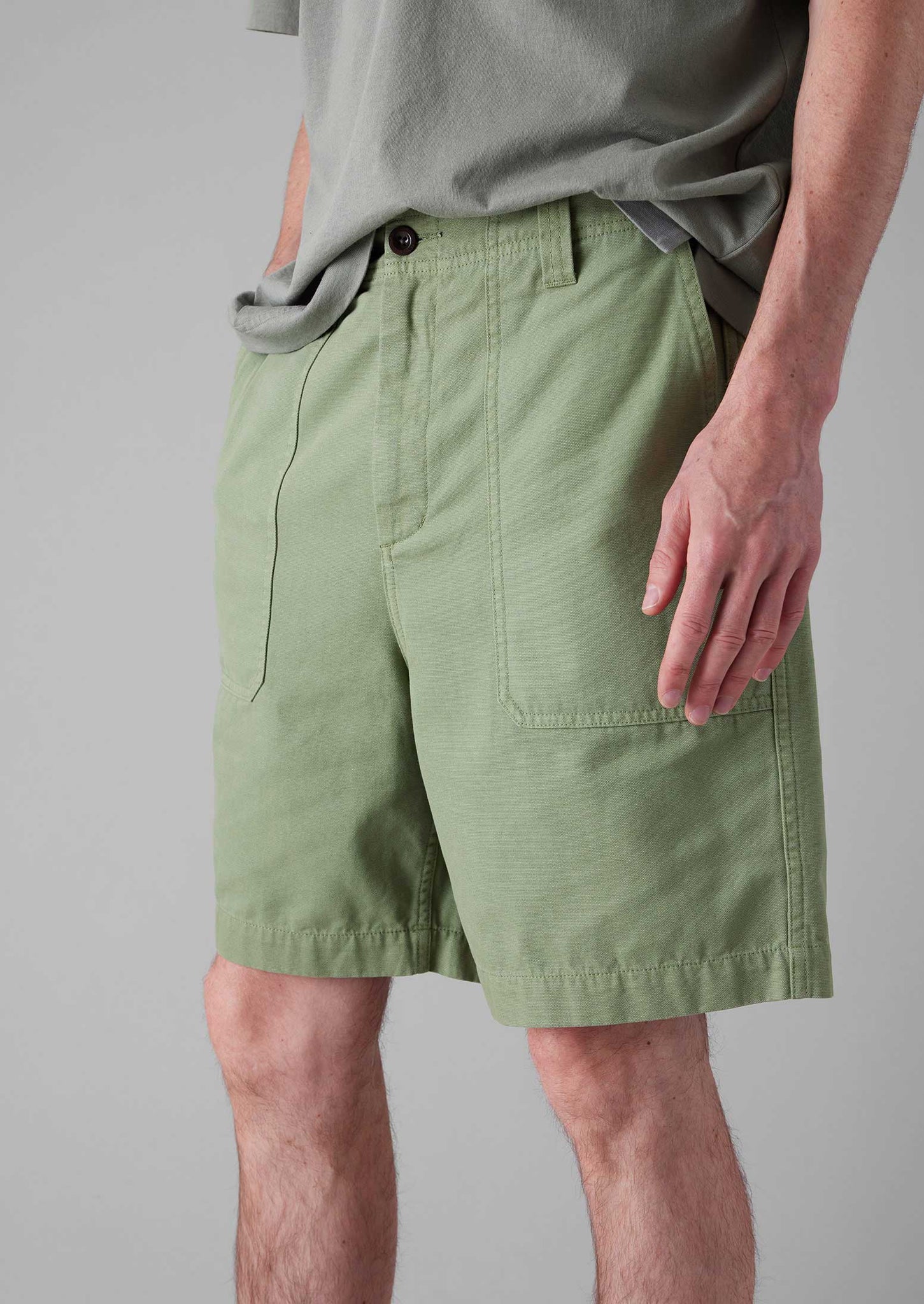 Cotton Canvas Shorts | Light Sage