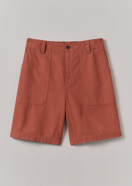 Cotton Canvas Shorts Terracotta