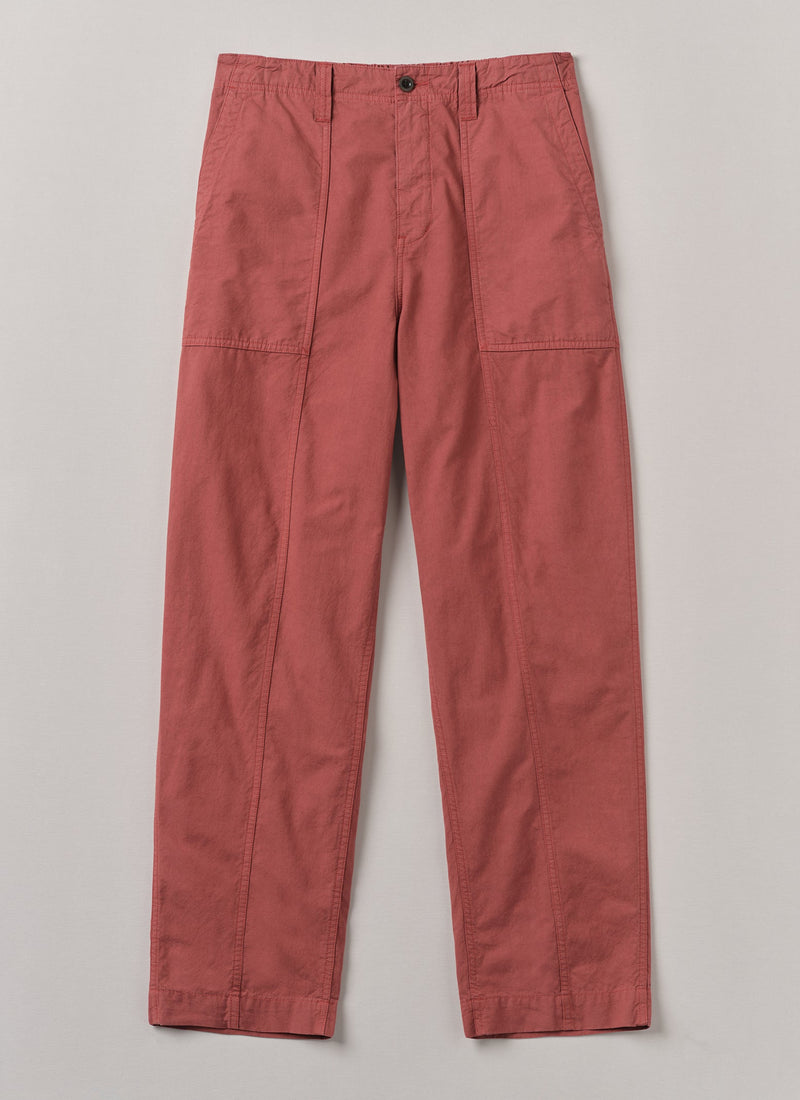 Cotton Linen Workwear Trousers | Red Brick