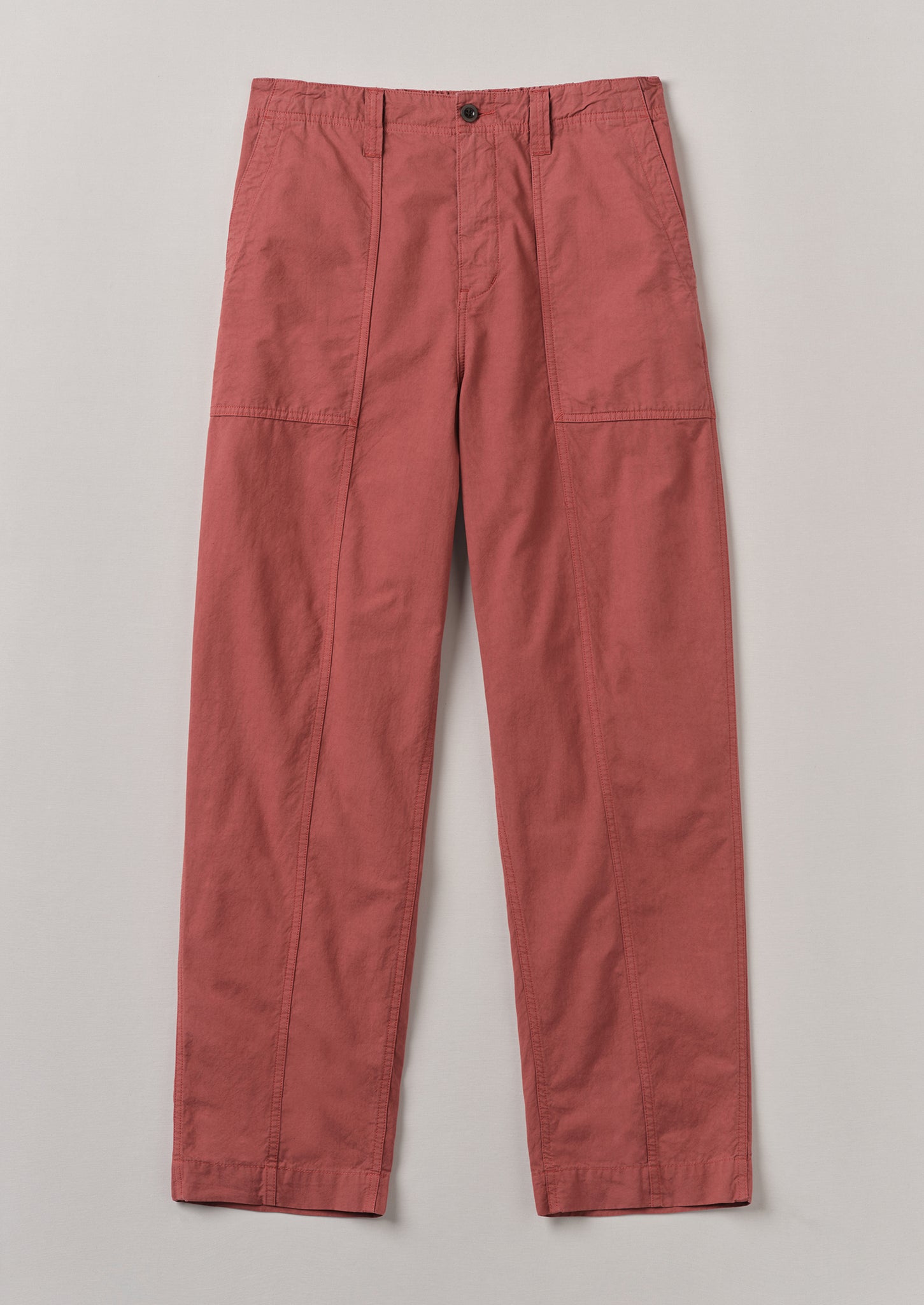 Cotton Linen Workwear Trousers | Red Brick