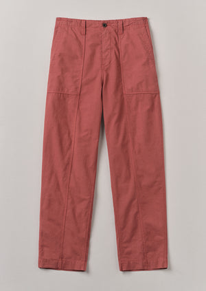 Cotton Linen Workwear Trousers | Red Brick