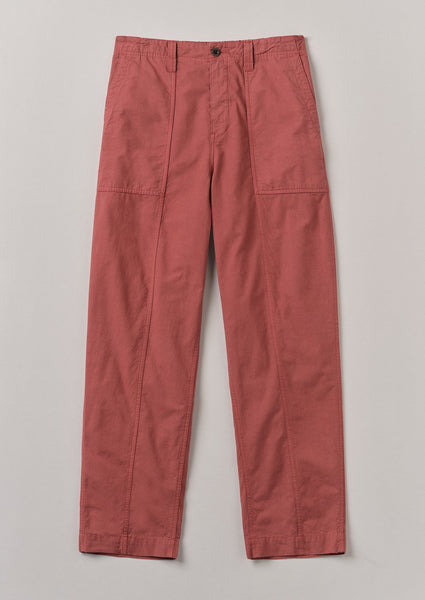 Cotton Linen Workwear Trousers Brick