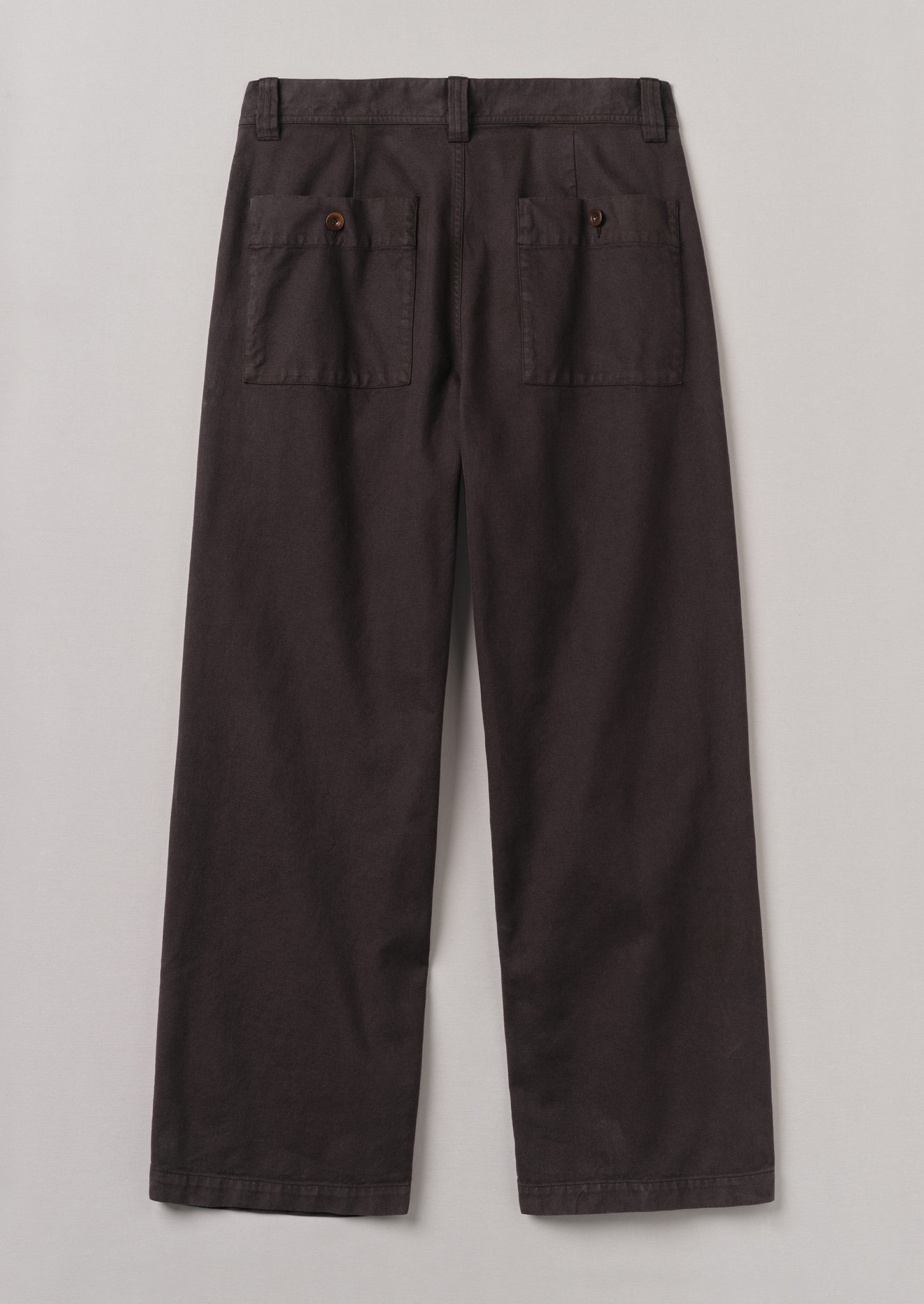 Cotton Canvas Wide Leg Trousers | Cocoa Bean