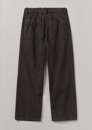 Cotton Canvas Wide Leg Trousers | Cocoa Bean