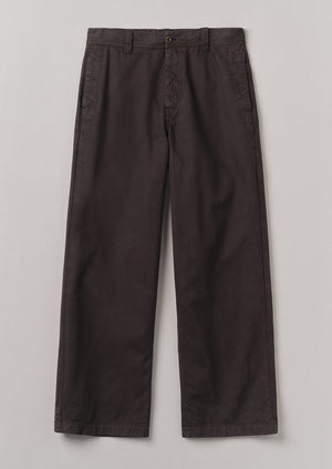 Cotton Canvas Wide Leg Trousers | Cocoa Bean