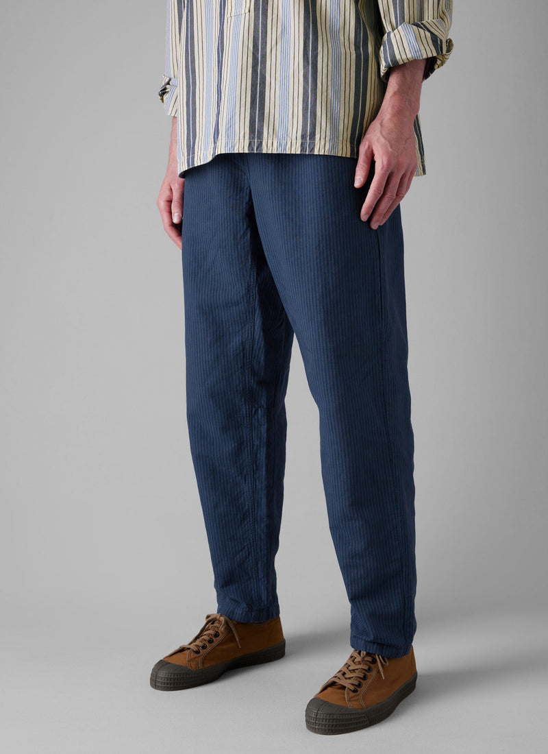 Alfie Overdyed Stripe Trousers | Engineer Blue