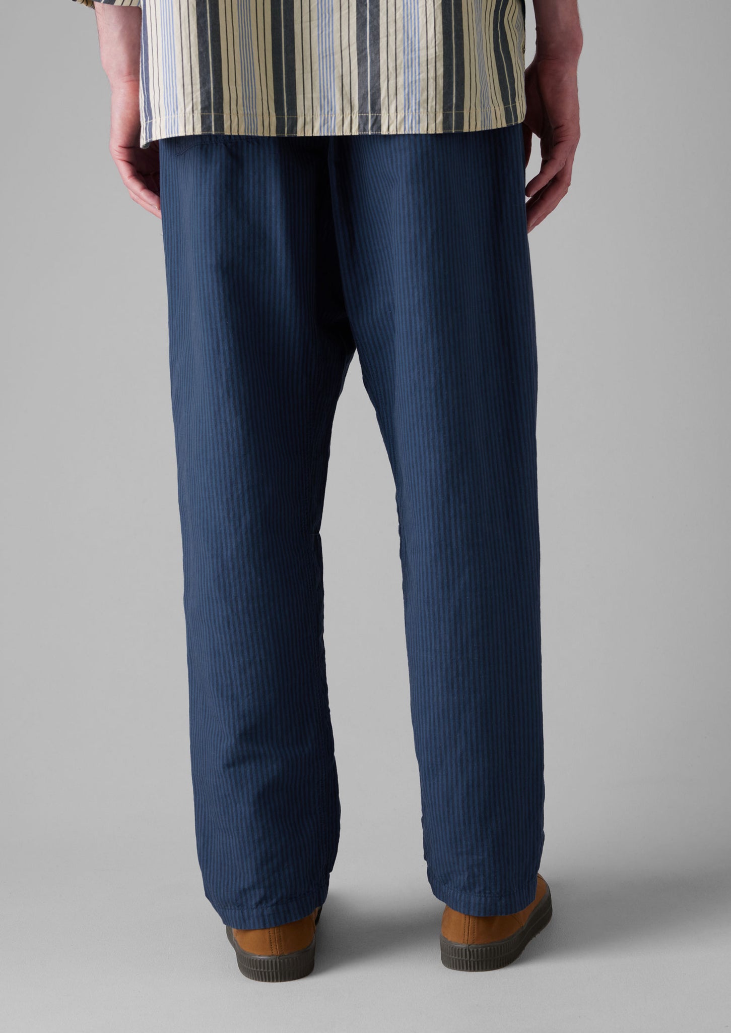 Alfie Overdyed Stripe Trousers | Engineer Blue