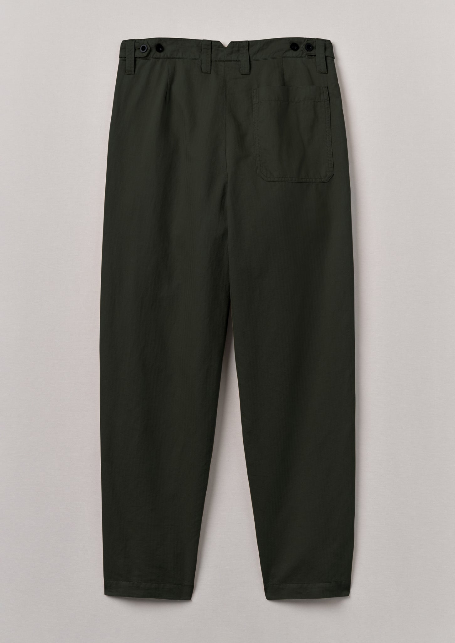 Duncan Cotton Hemp Herringbone Trousers | Forest Green