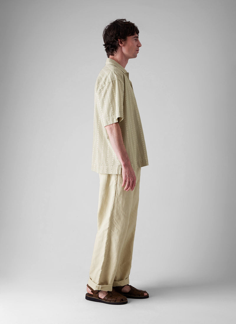 Rory Cotton Linen Drawstring Trousers | Wood Ash