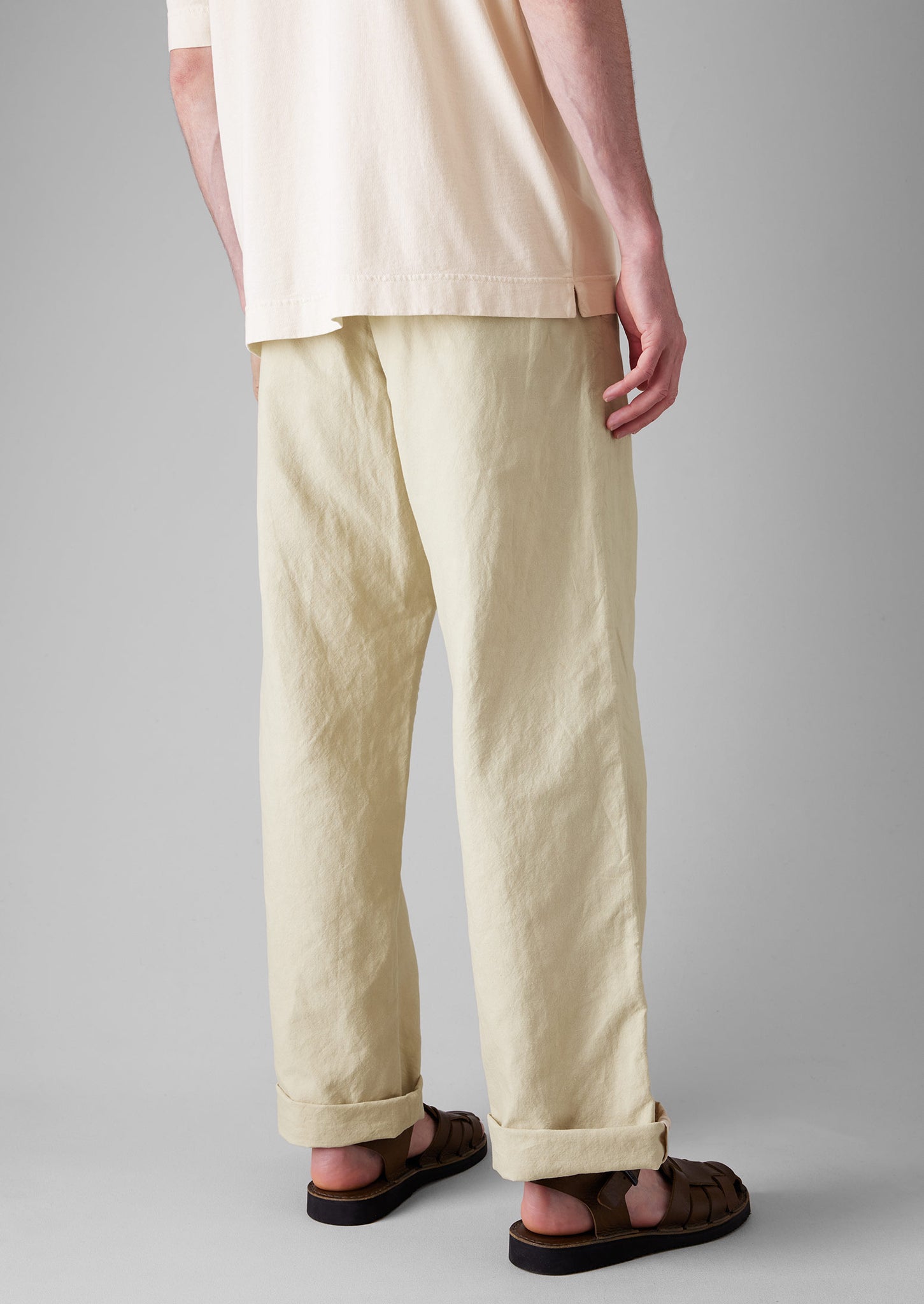 Rory Cotton Linen Drawstring Trousers | Wood Ash