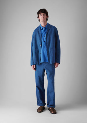 Rory Cotton Linen Drawstring Trousers | Washed Indigo
