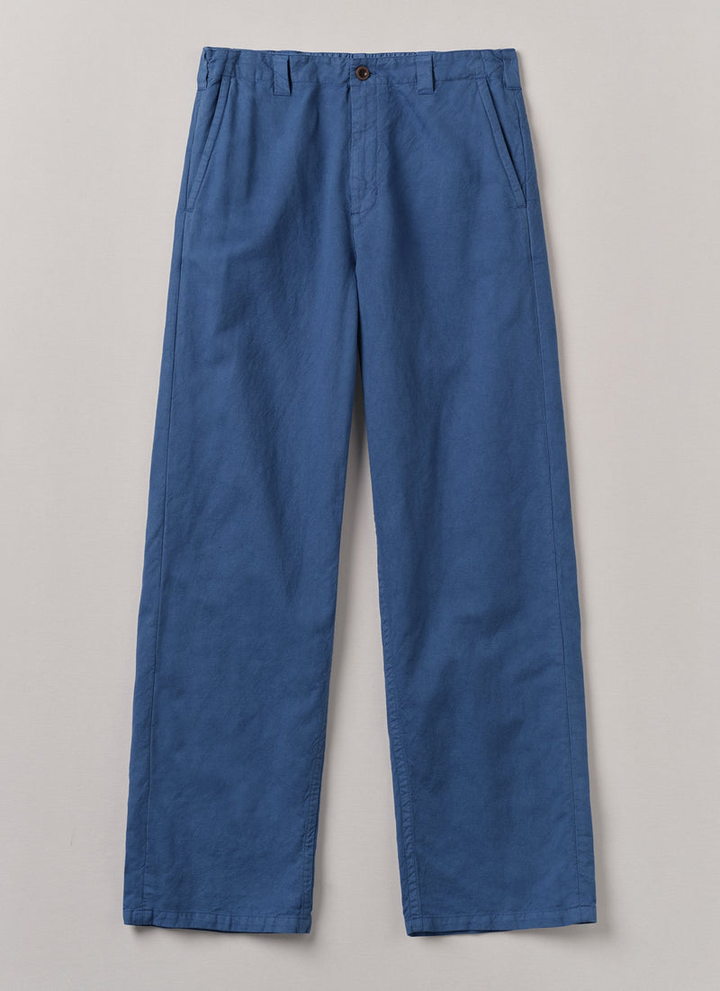 Rory Cotton Linen Drawstring Trousers | Washed Indigo