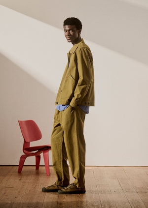 Otto Cotton Pleat Trousers | Warm Olive