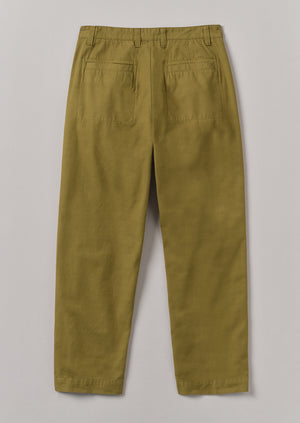 Otto Cotton Pleat Trousers | Warm Olive