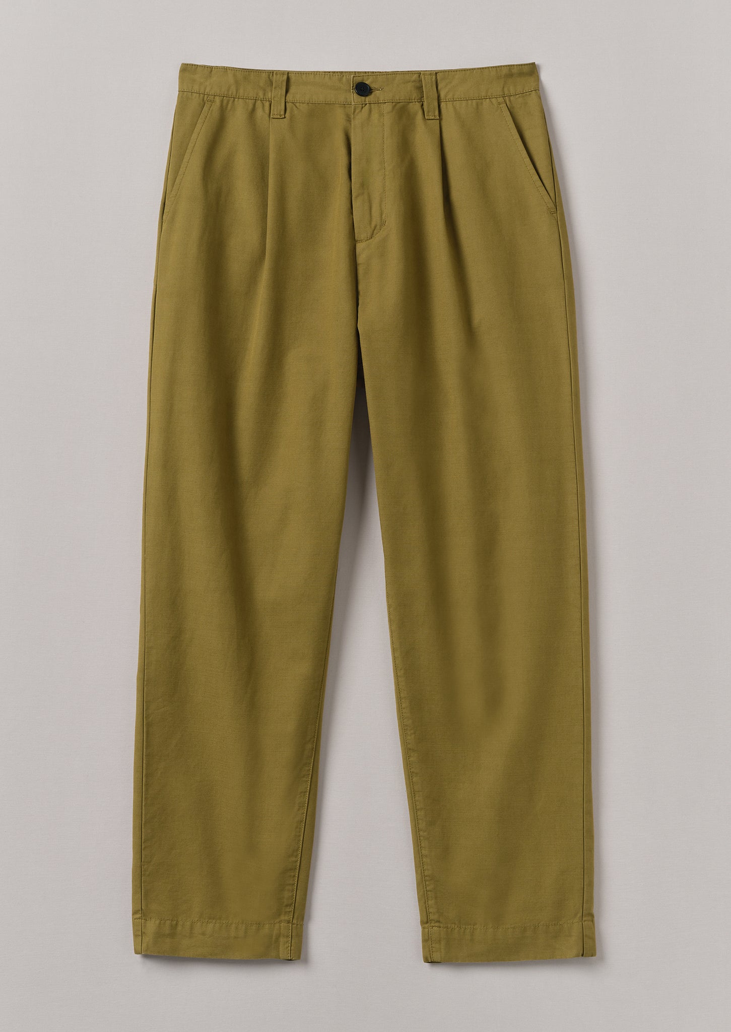 Otto Cotton Pleat Trousers | Warm Olive