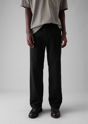 Rory Cotton Linen Twill Trousers | Black