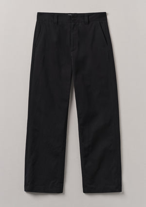 Rory Cotton Linen Twill Trousers | Black
