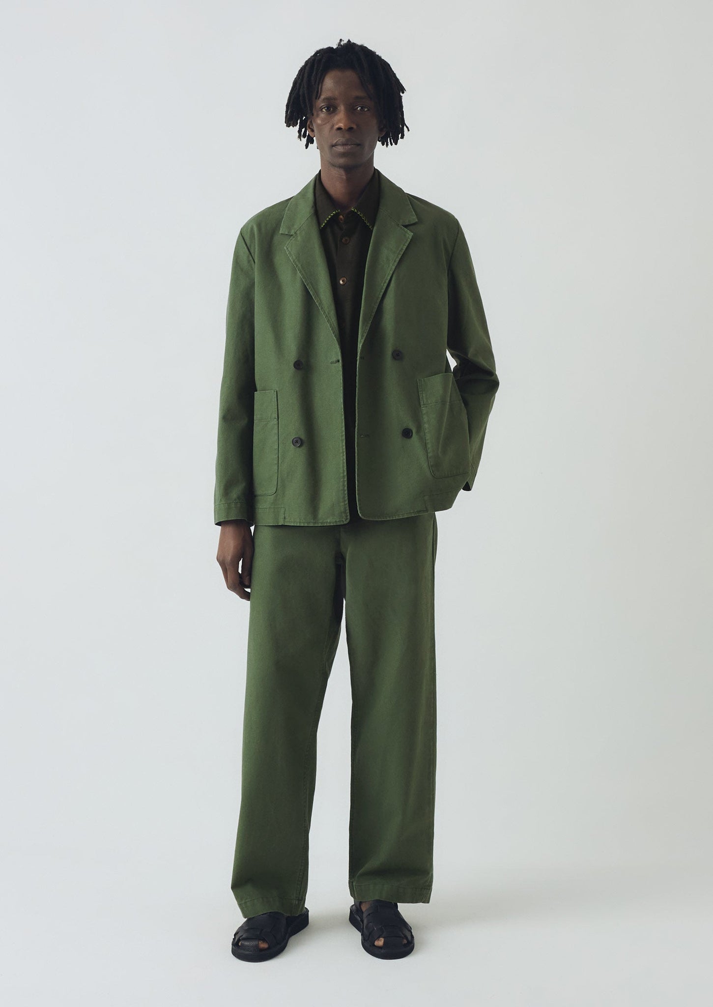 Rory Cotton Canvas Trousers | Balsam Green