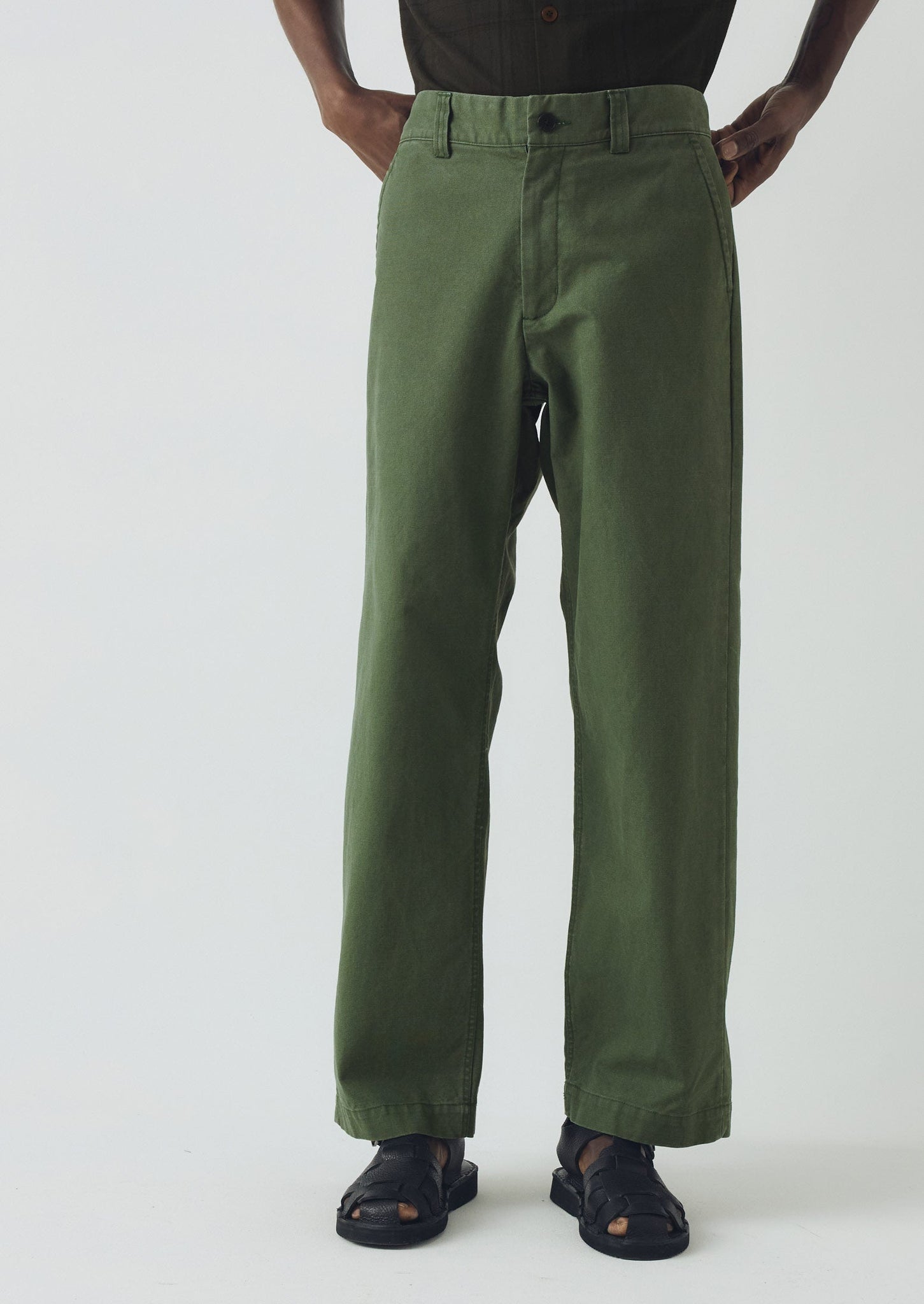 Rory Cotton Canvas Trousers | Balsam Green