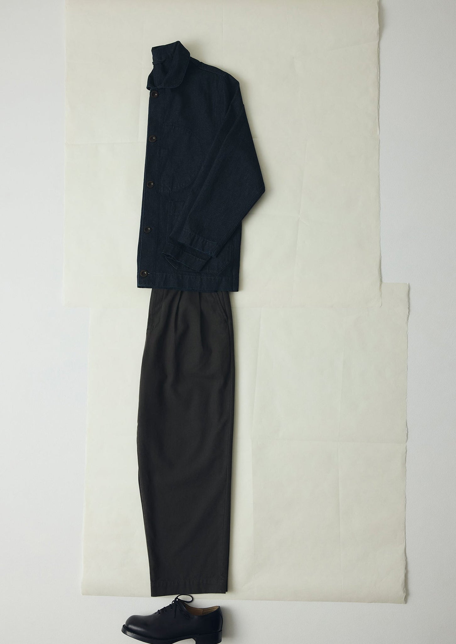 Bill Cotton Canvas Wide Leg Trousers | Soft Black