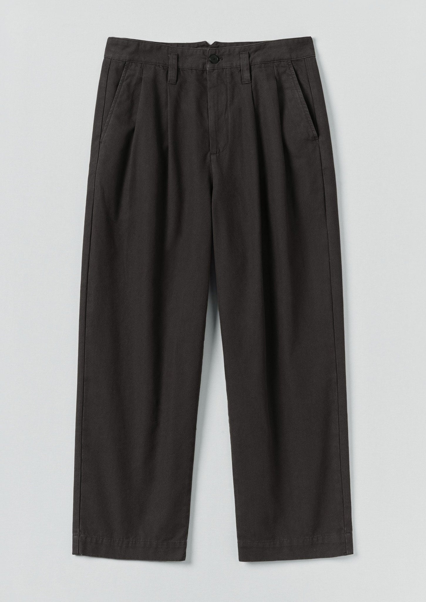 Bill Cotton Canvas Wide Leg Trousers | Soft Black