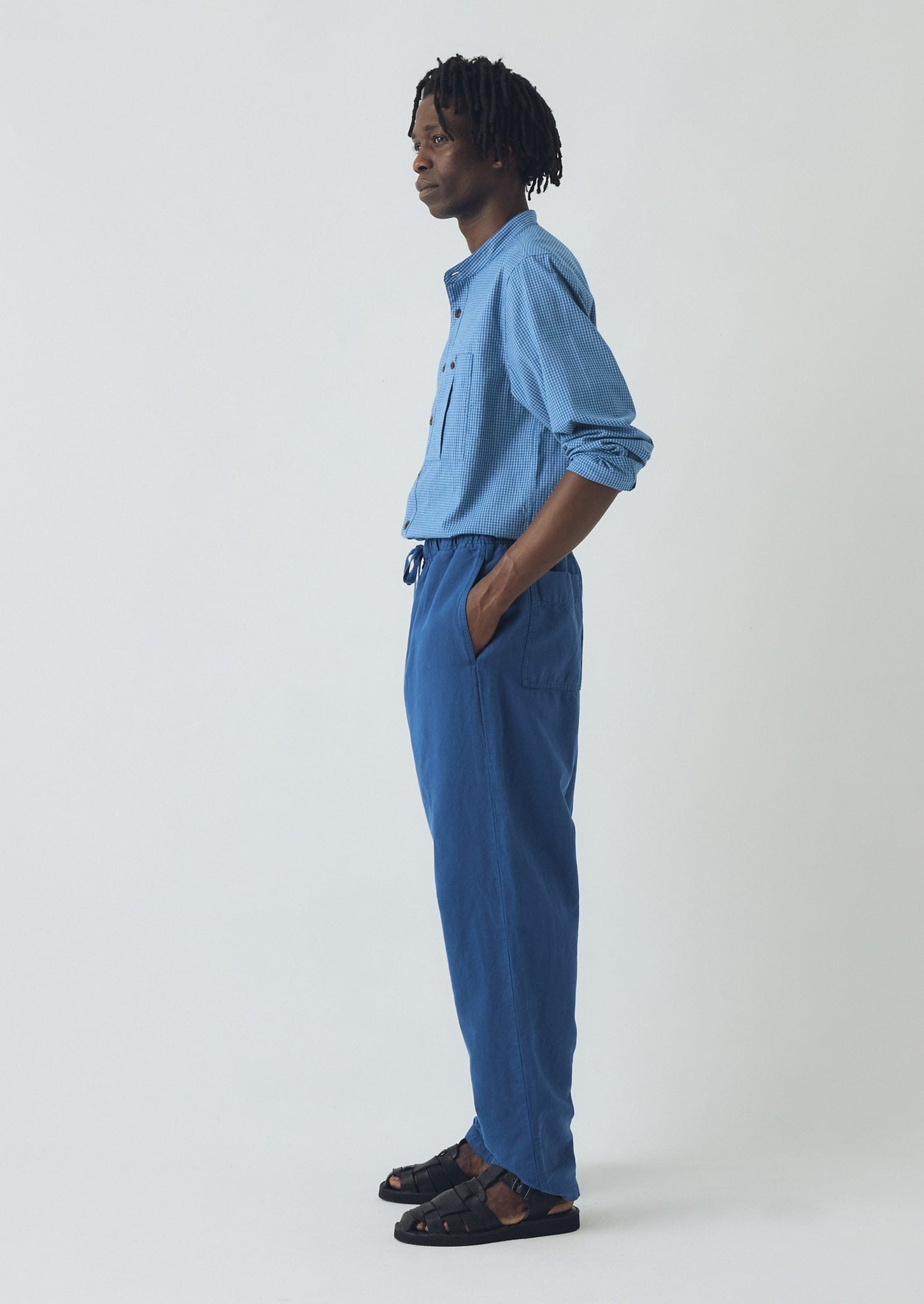 Alfie Garment Dyed Herringbone Trousers | Delft