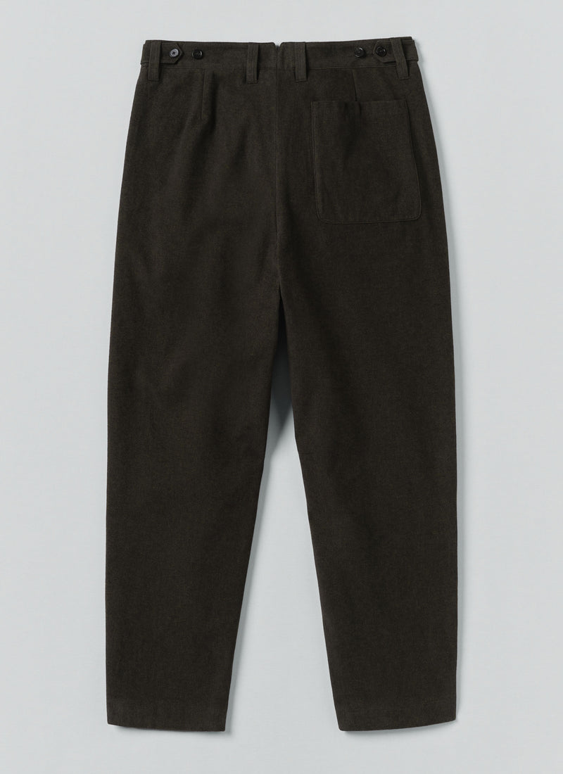 Duncan Brushed Cotton Trousers | Dark Olive