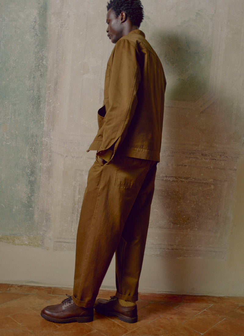Garment Dyed Cotton Twill Trousers | Bronze