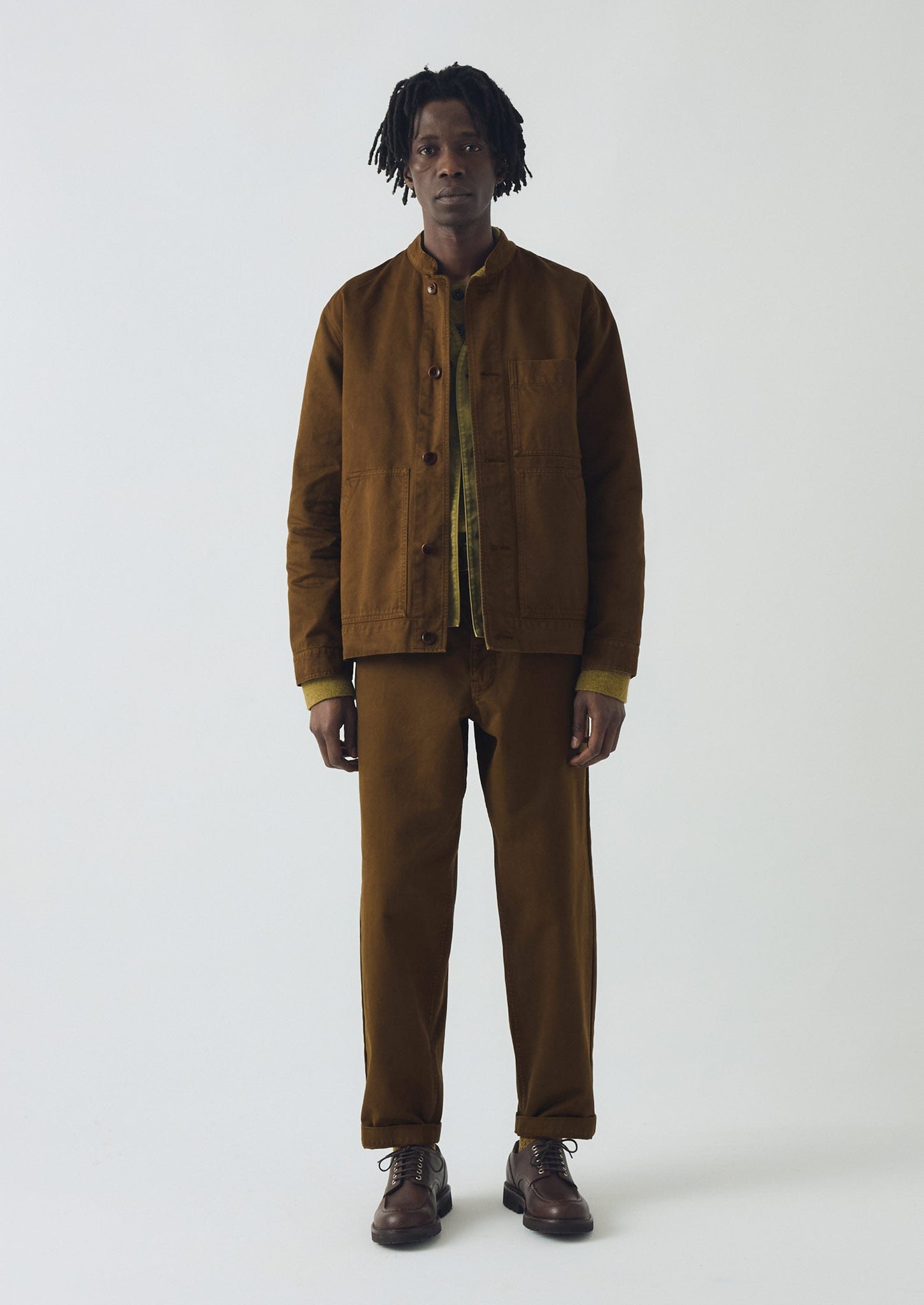 Garment Dyed Cotton Twill Trousers | Bronze