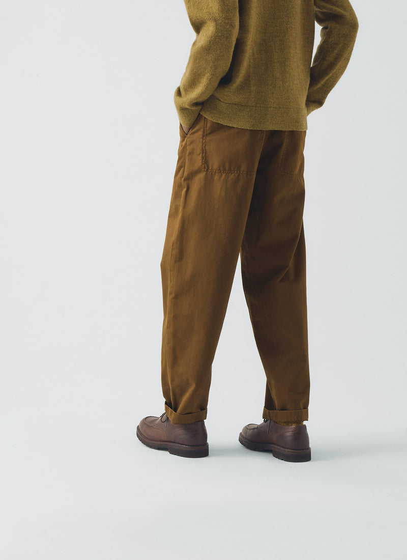Garment Dyed Cotton Twill Trousers | Bronze