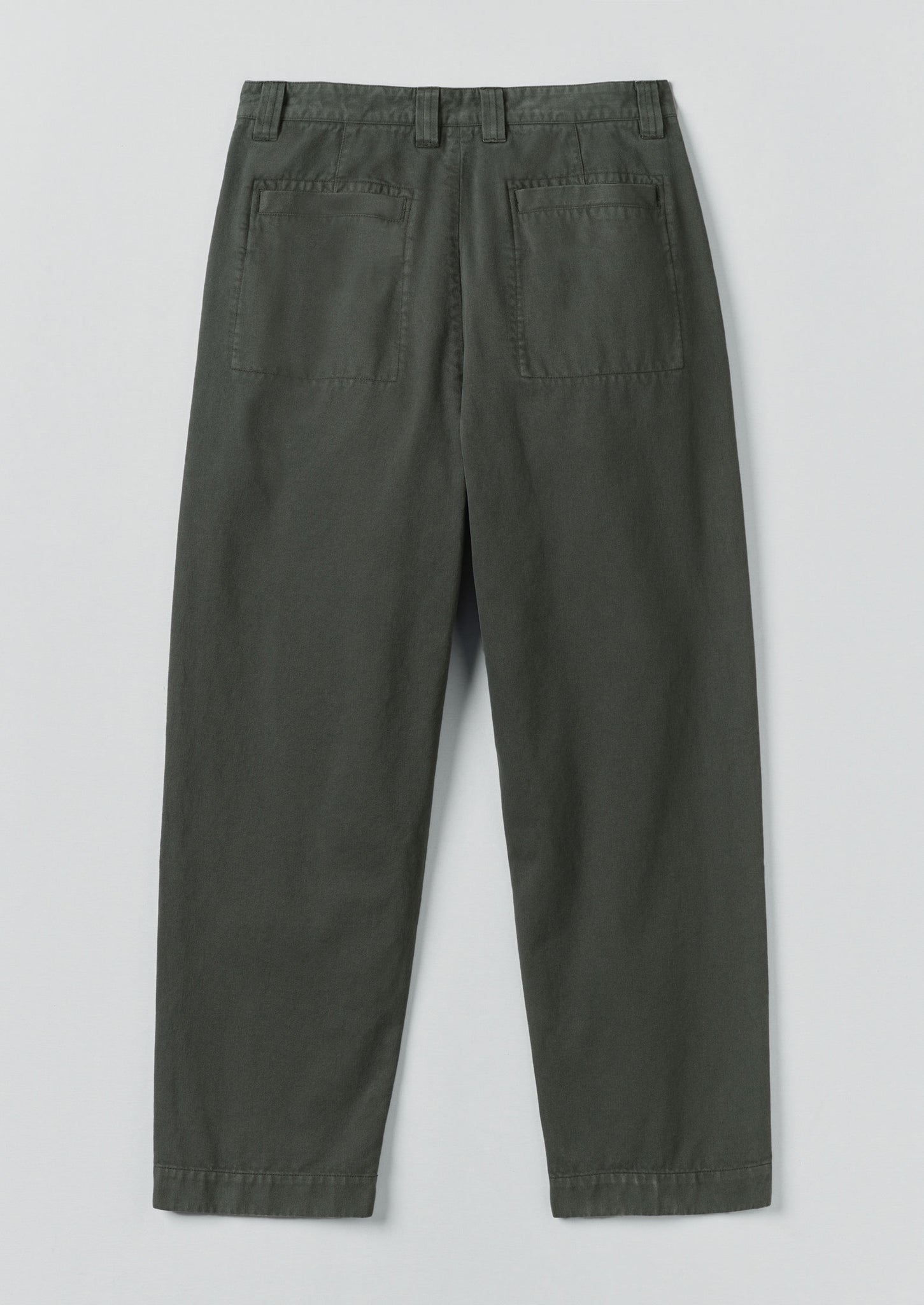Otto Cotton Herringbone Pleat Trousers | Dark Mineral Green