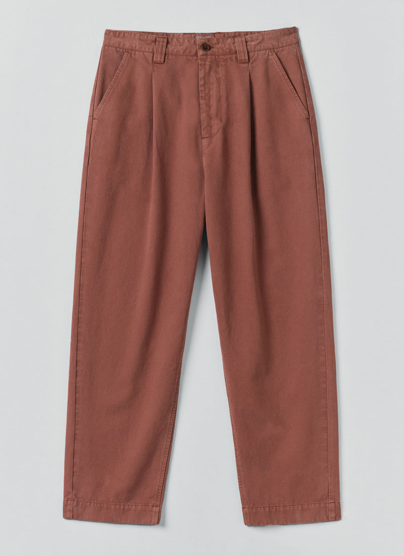 Otto Cotton Herringbone Pleat Trousers | Cacao