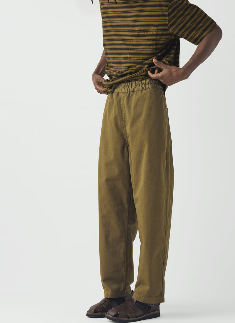 Gabriel Garment Dyed Cotton Twill Trousers | Khaki