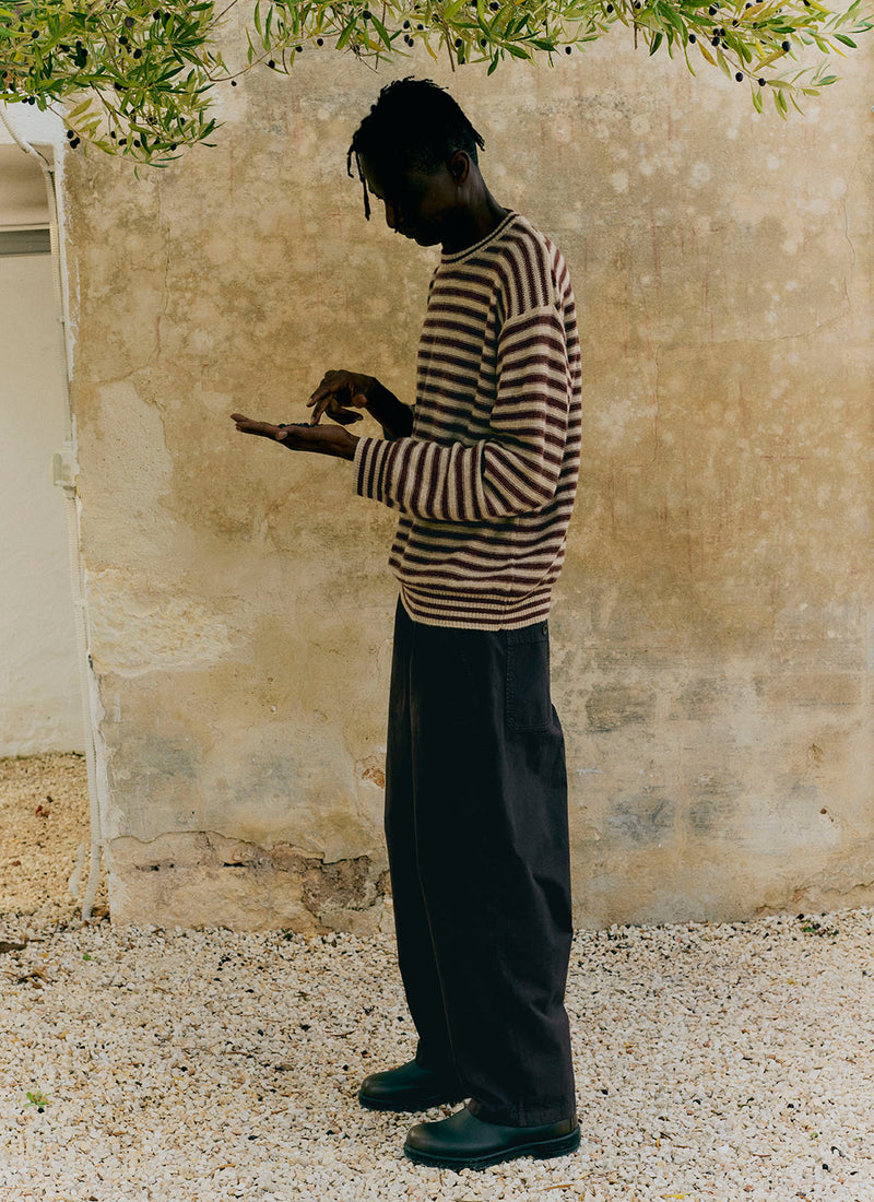 Gabriel Garment Dyed Cotton Twill Trousers | Dark Cocoa