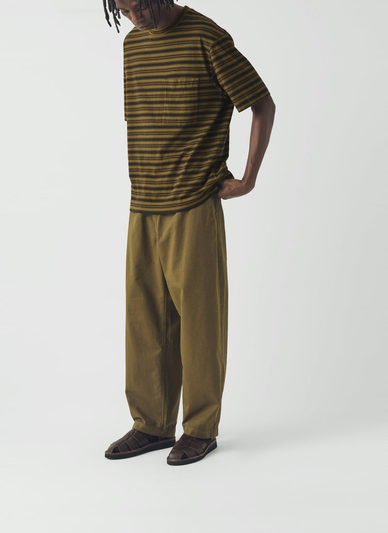 Gabriel Garment Dyed Cotton Twill Trousers | Khaki