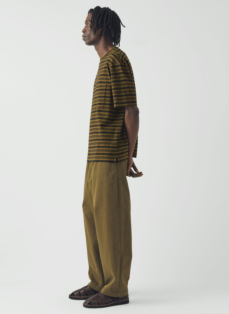 Gabriel Garment Dyed Cotton Twill Trousers | Khaki