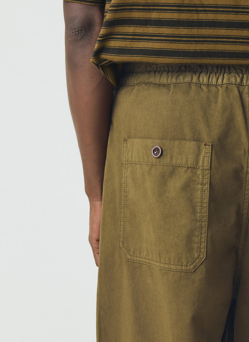 Gabriel Garment Dyed Cotton Twill Trousers | Khaki