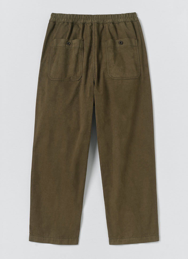 Gabriel Garment Dyed Cotton Twill Trousers | Khaki