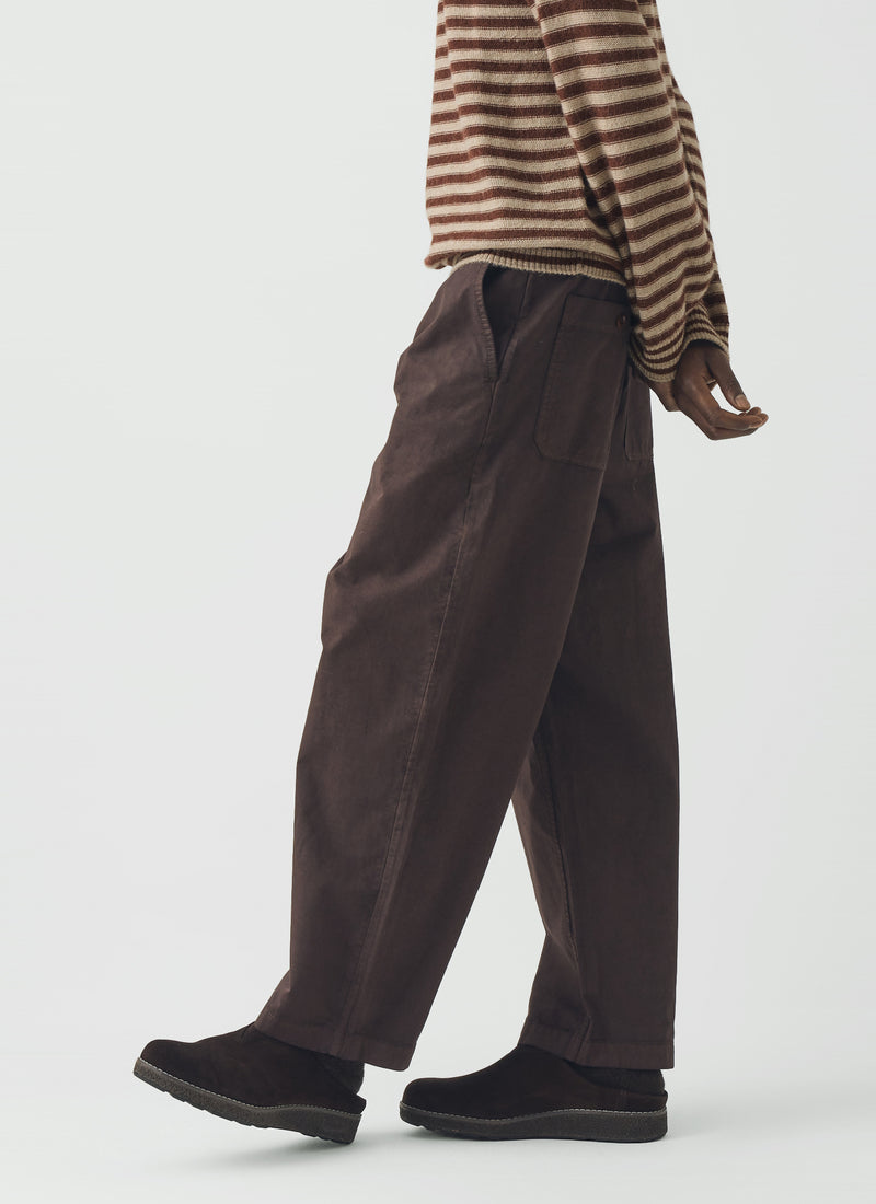 Gabriel Garment Dyed Cotton Twill Trousers | Dark Cocoa