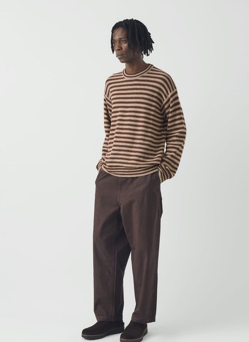 Gabriel Garment Dyed Cotton Twill Trousers | Dark Cocoa