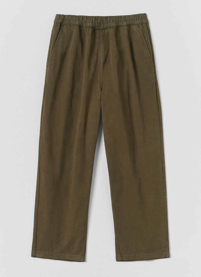 Gabriel Garment Dyed Cotton Twill Trousers | Khaki