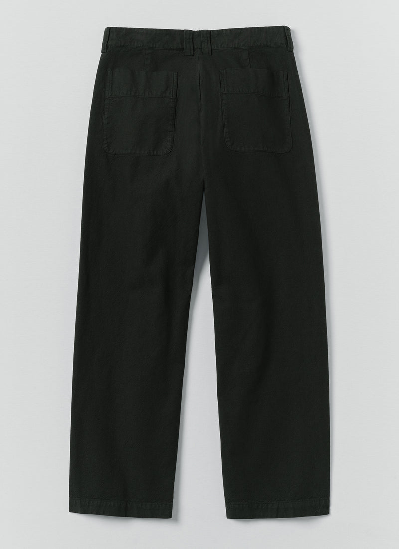 Rory Overdyed Micro Houndstooth Cotton Trousers | Oil Green