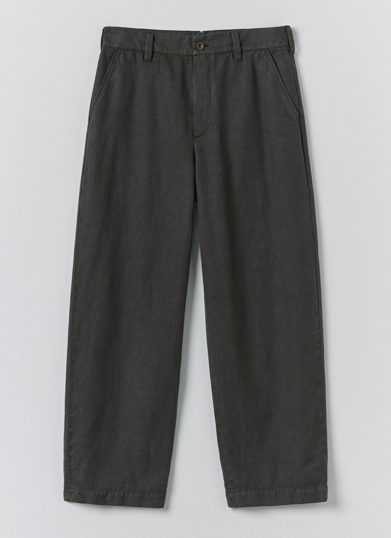 Jude Wide Leg Cotton Twill Trousers | Soft Black