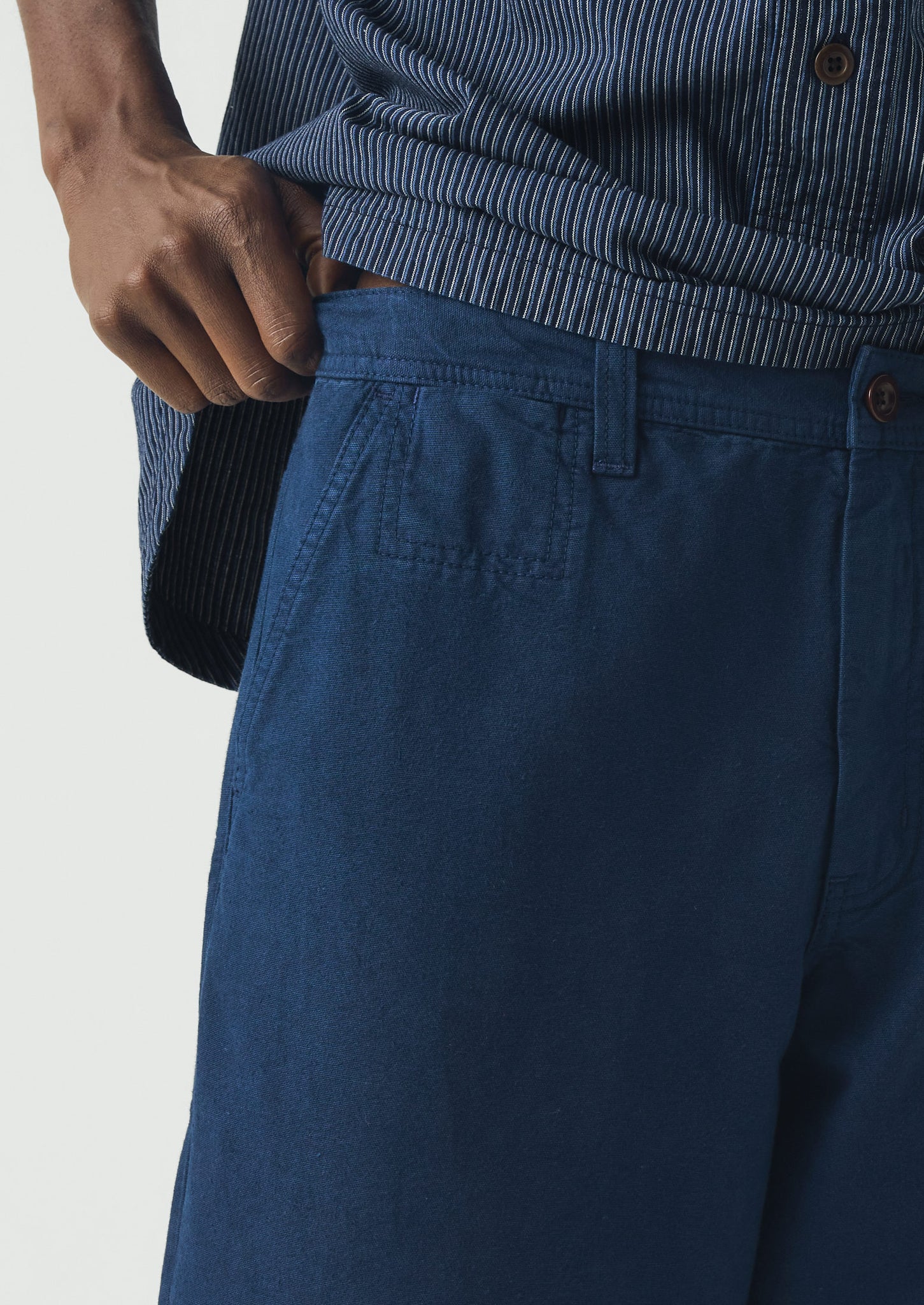 Elliot Garment Dyed Cotton Canvas Trousers | Uniform Blue