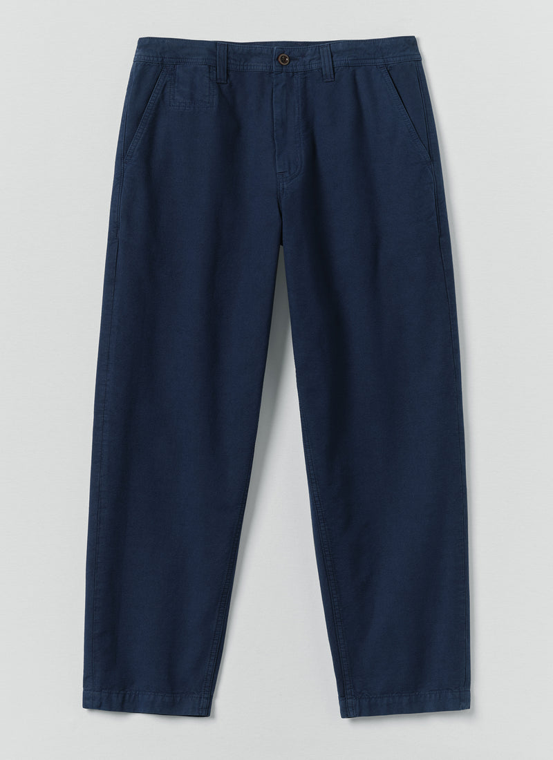 Elliot Garment Dyed Cotton Canvas Trousers | Uniform Blue