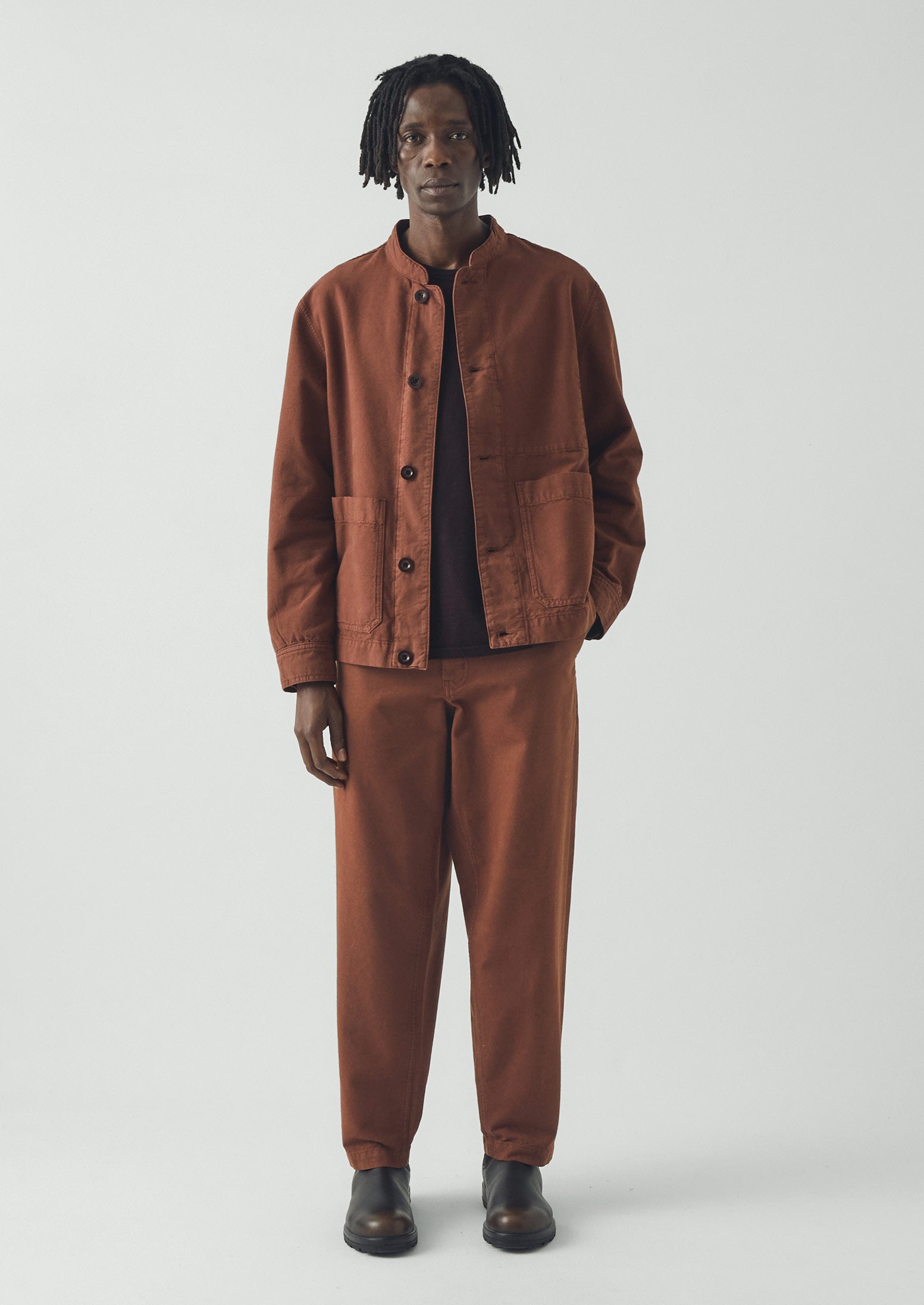 Elliot Garment Dyed Cotton Canvas Trousers | Cinnamon | TOAST