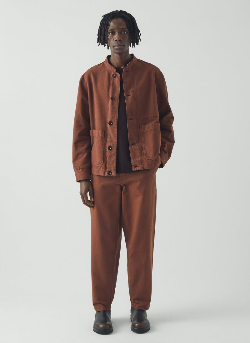 Elliot Garment Dyed Cotton Canvas Trousers | Cinnamon