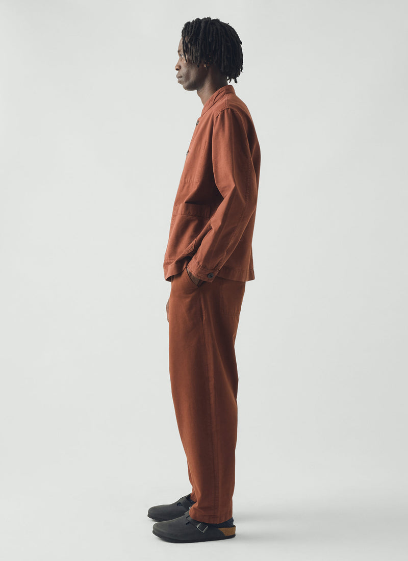 Elliot Garment Dyed Cotton Canvas Trousers | Cinnamon