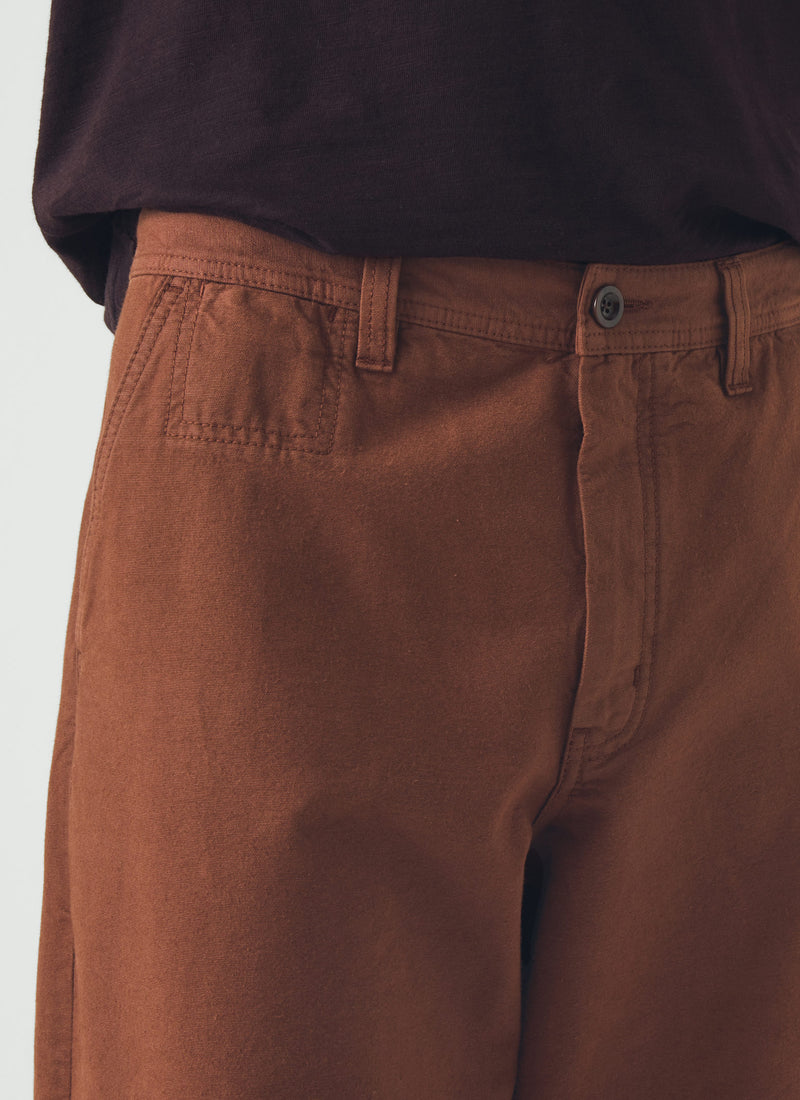 Elliot Garment Dyed Cotton Canvas Trousers | Cinnamon
